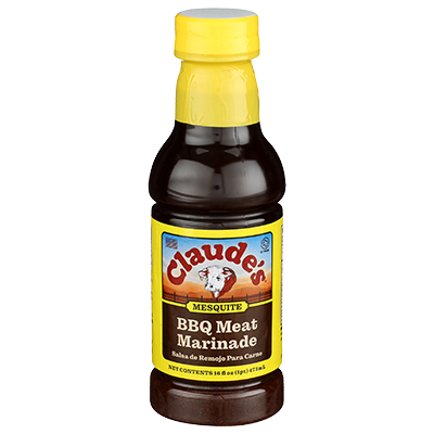 Claude's Mesquite flavored BBQ Meat Marinade in 16oz. bottle
