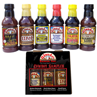 All 6 of Claude's Sauces best selling marinades and sauces in a Gift Pack